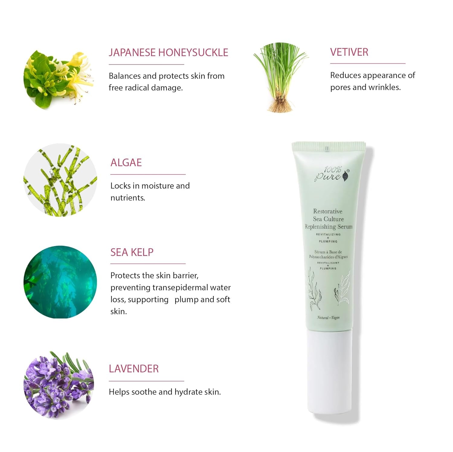 Restorative Sea Culture Replenishing Serum, Anti-Aging Hyaluronic Acid for Face, Hydrating Serum for Everyday Use - 1 Fl Oz