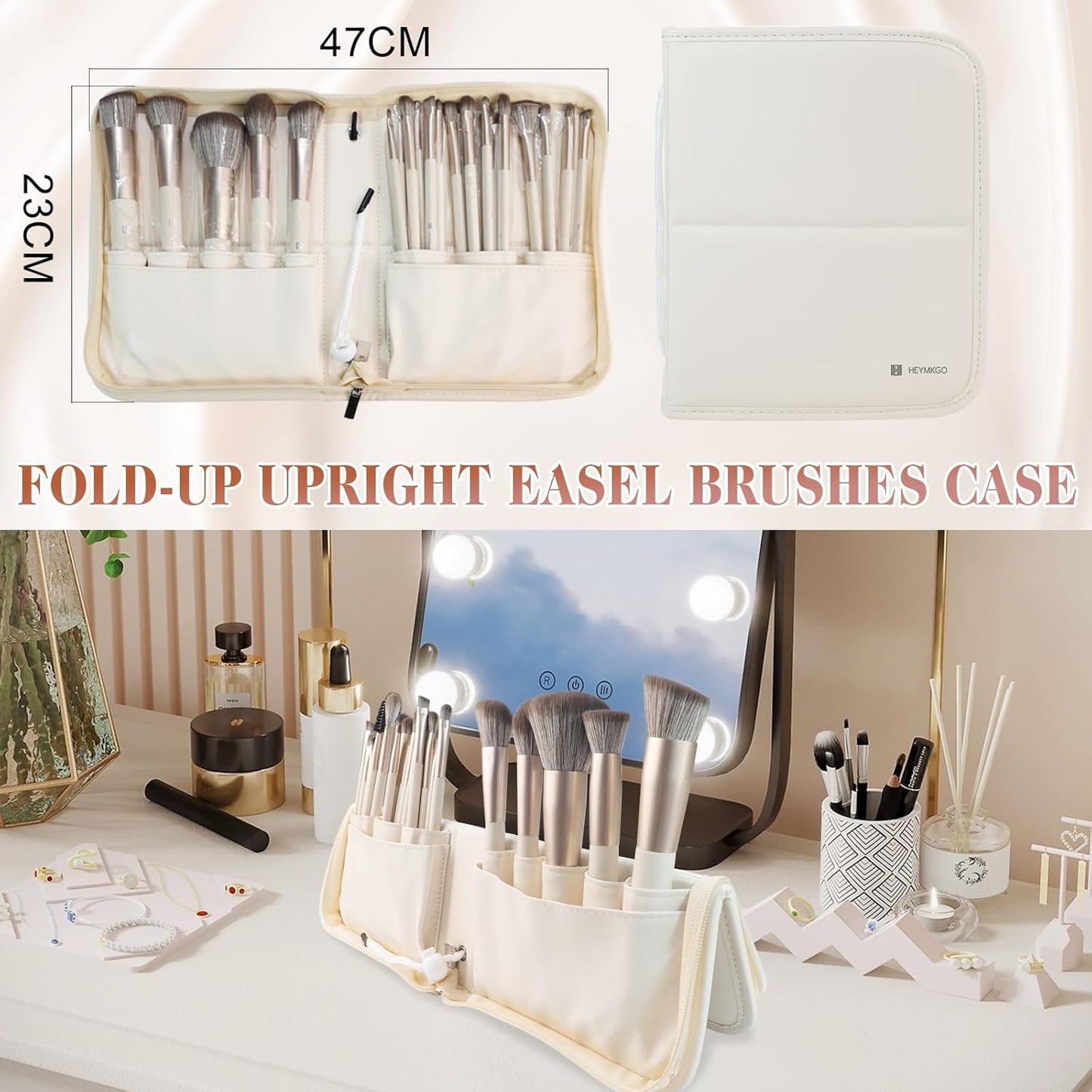 Makeup Brushes 22Pcs Makeup Brush Set Professional Premium Synthetic Foundation Contour Concealer Eyeshadow Make up Brushes with Case Makeup Remover Pads Makeup Puffs