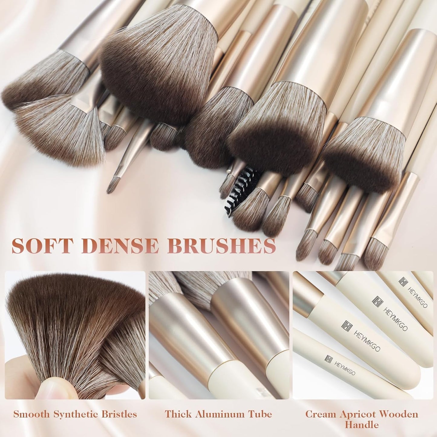Makeup Brushes 22Pcs Makeup Brush Set Professional Premium Synthetic Foundation Contour Concealer Eyeshadow Make up Brushes with Case Makeup Remover Pads Makeup Puffs