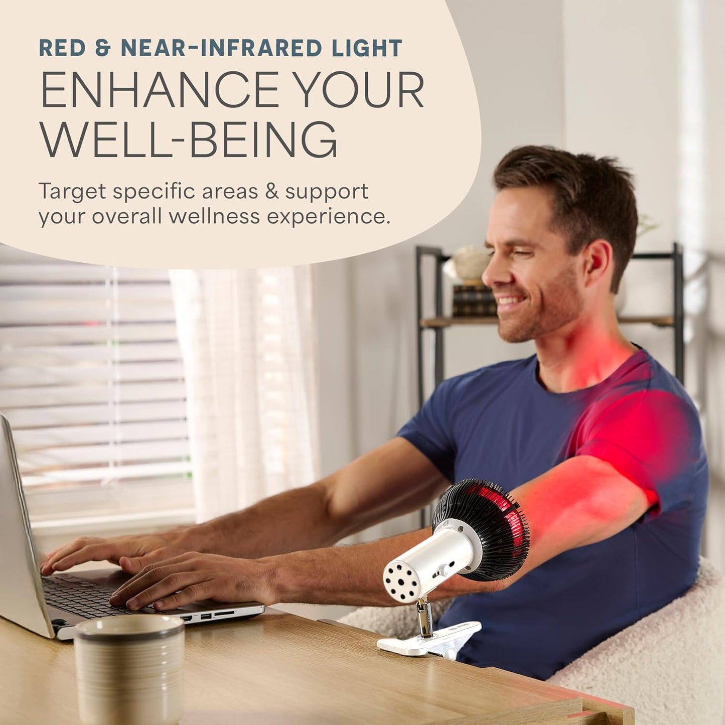 Red Light Therapy Lamp - Infraglow Infrared Red Light Therapy Bulb with 660Nm and 850 Nm Wavelength -18 Leds & Clip-On Lamp - at Home Infrared Bulb for Daily Wellness and Relaxation