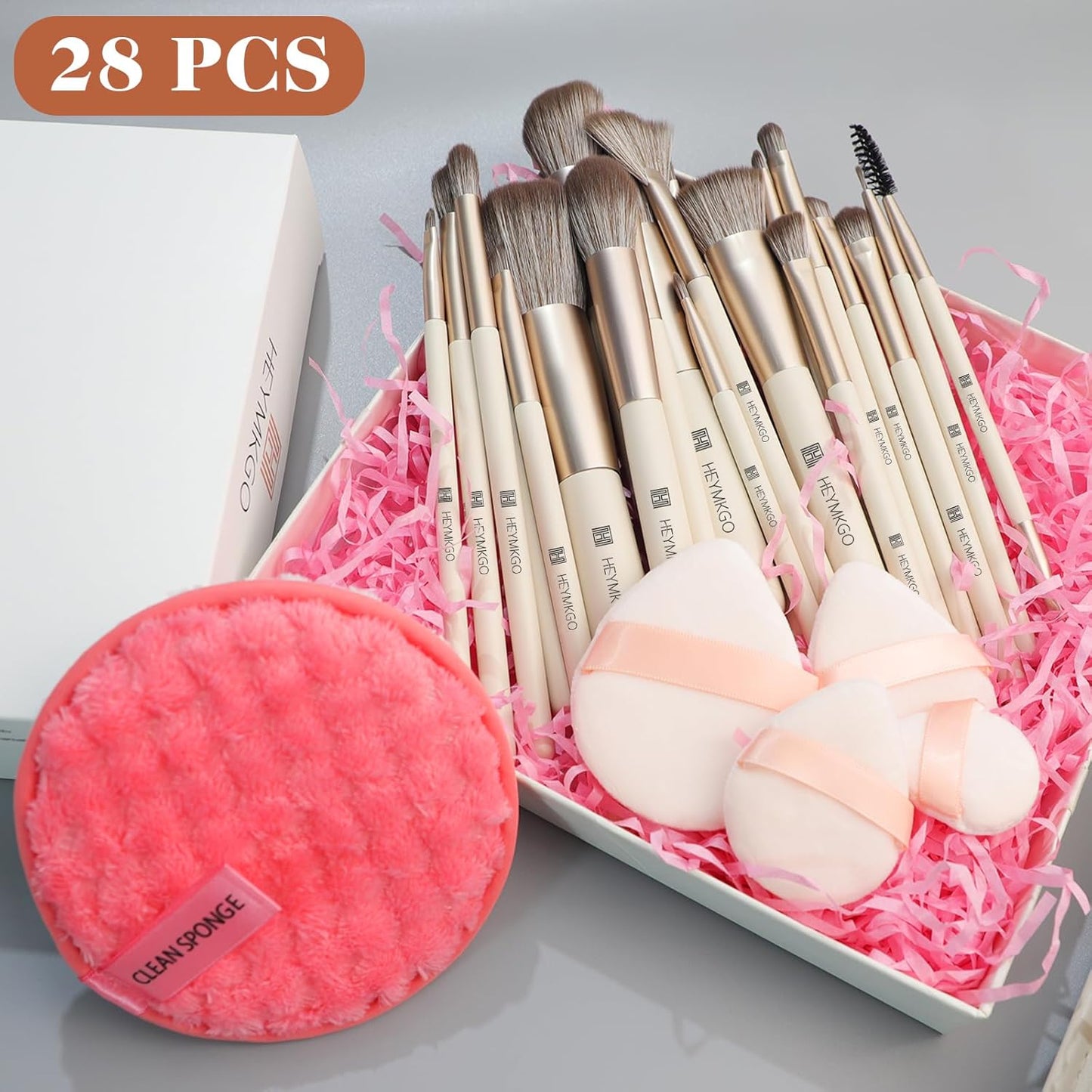Makeup Brushes 22Pcs Makeup Brush Set Professional Premium Synthetic Foundation Contour Concealer Eyeshadow Make up Brushes with Case Makeup Remover Pads Makeup Puffs